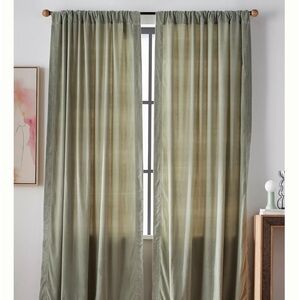 Anthropologie single panel velvet curtain - sage